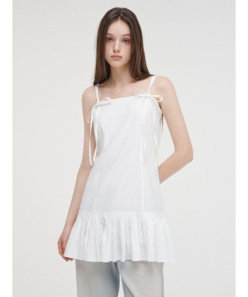 ETMON(エトモン)の「Slip Pleats Mini Dress White(ワンピース・レディース・その他・M/S)」の3枚目の写真
