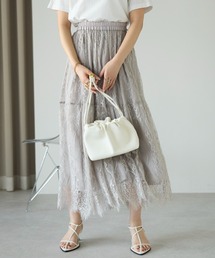 PREFERIR | レースティアードロングスカート（ペチコート付き）(スカート)