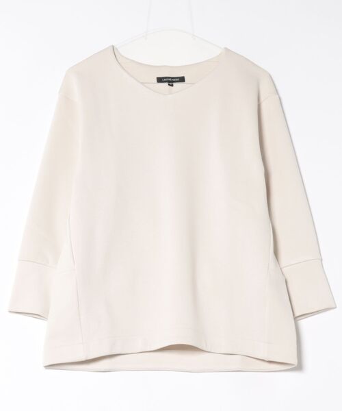 LAUTREAMONT(ロートレアモン)の「【WEB限定】《暖色美》裏起毛Vネックトップス≪手洗い≫(Tシャツ/カットソー・レディース・オレンジ/ネイビー/ベージュ/パープル/グリーン/キャメル・9号)」の12枚目の写真