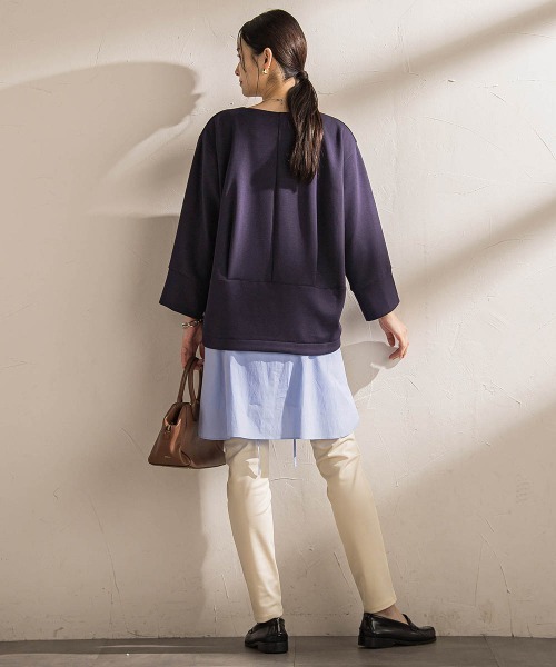 LAUTREAMONT(ロートレアモン)の「【WEB限定】《暖色美》裏起毛Vネックトップス≪手洗い≫(Tシャツ/カットソー・レディース・オレンジ/ネイビー/ベージュ/パープル/グリーン/キャメル・9号)」の22枚目の写真