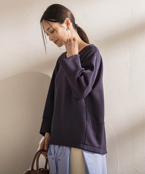 LAUTREAMONT(ロートレアモン)の「【WEB限定】《暖色美》裏起毛Vネックトップス≪手洗い≫(Tシャツ/カットソー・レディース・オレンジ/ネイビー/ベージュ/パープル/グリーン/キャメル・9号)」の19枚目の写真