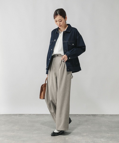 GLOBAL WORK（グローバルワーク）の「キレイつづく2WAYタック長袖/601017（Tシャツ/カットソー・レディース・ネイビー/オフホワイト/サックスブルー系/ホワイト系その他/サックスブルー・LARGE/MEDIUM/SMALL）」の6枚目の写真