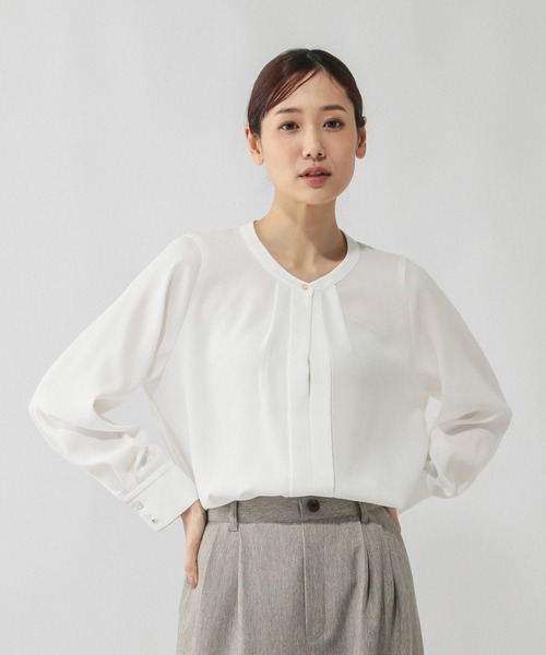 GLOBAL WORK（グローバルワーク）の「キレイつづく2WAYタック長袖/601017（Tシャツ/カットソー・レディース・ネイビー/オフホワイト/サックスブルー系/ホワイト系その他/サックスブルー・LARGE/MEDIUM/SMALL）」の8枚目の写真