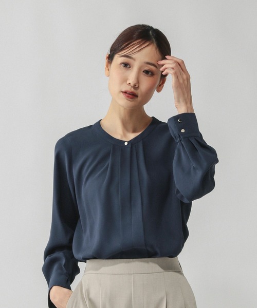 GLOBAL WORK（グローバルワーク）の「キレイつづく2WAYタック長袖/601017（Tシャツ/カットソー・レディース・ネイビー/オフホワイト/サックスブルー系/ホワイト系その他/サックスブルー・LARGE/MEDIUM/SMALL）」の18枚目の写真