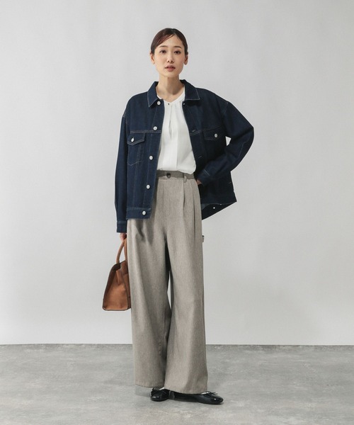 GLOBAL WORK（グローバルワーク）の「キレイつづく2WAYタック長袖/601017（Tシャツ/カットソー・レディース・ネイビー/オフホワイト/サックスブルー系/ホワイト系その他/サックスブルー・LARGE/MEDIUM/SMALL）」の7枚目の写真