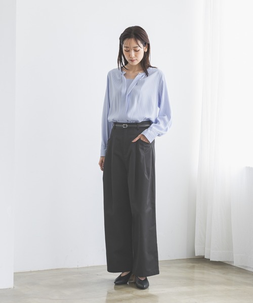 GLOBAL WORK(グローバルワーク)の「キレイつづく2WAYタック長袖/601017(Tシャツ/カットソー・レディース・ネイビー/オフホワイト/サックスブルー系/ホワイト系その他/サックスブルー・LARGE/MEDIUM/SMALL)」の21枚目の写真