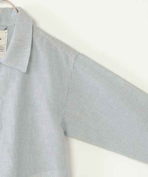 ikka(イッカ)の「【親子コーデ】サッカースナップシャウター(110~160cm)(シャツ/ブラウス・キッズ・ブルー・XL/L/M/S/XS)」の4枚目の写真