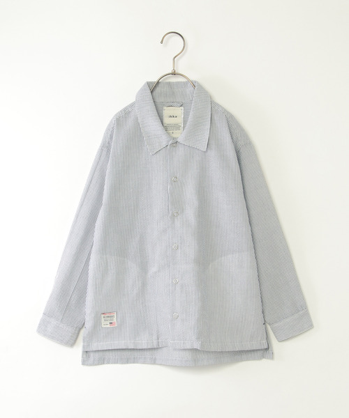 ikka(イッカ)の「【親子コーデ】サッカースナップシャウター(110~160cm)(シャツ/ブラウス・キッズ・ブルー・XL/L/M/S/XS)」の2枚目の写真