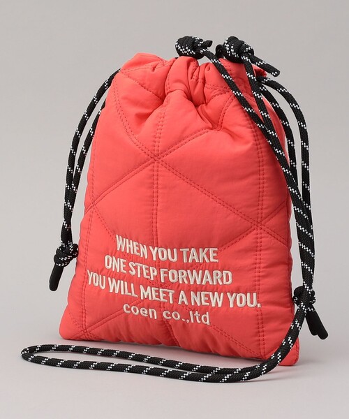 coen（コーエン）の「ロゴ刺繍 幾何柄 キルト巾着ショルダーバッグ（Sサイズ）（ショルダーバッグ・レディース・ライトブルー/ブラック/シルバー/ライム/ピンク/ホワイト/その他6・FREE）」の20枚目の写真