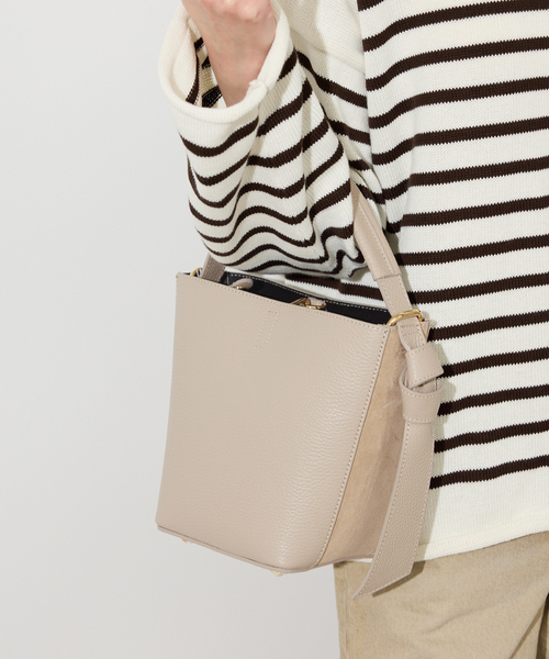 AULENTTI（オウレンティ）の「《追加2》AULENTTI/オウレンティ バケツバッグ FB-5976-DOSA（ハンドバッグ・レディース・ベージュ/ブラック・FREE）」の16枚目の写真