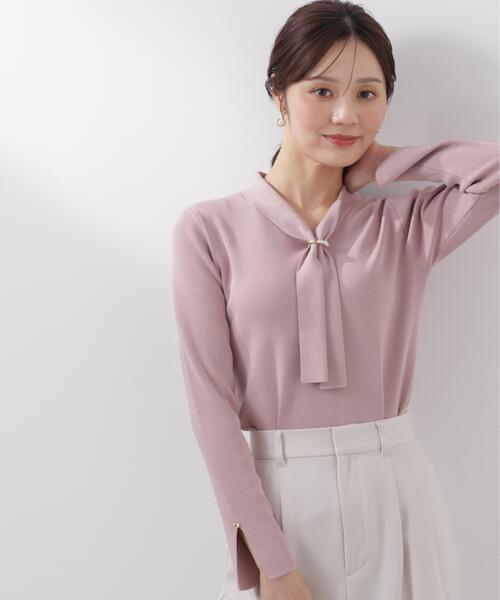 PROPORTION BODY DRESSING(プロポーションボディドレッシング)の「パールリングボウタイニット / 1216170214(ニット/セーター・レディース・ホワイト系その他/ピンク/グレー/ブルー・MEDIUM/SMALL)」の4枚目の写真