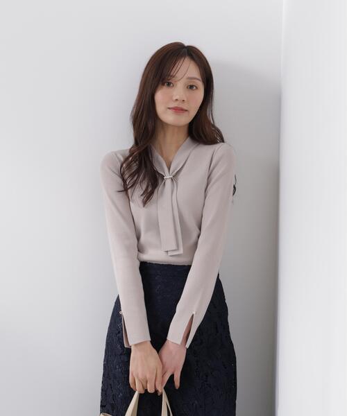 PROPORTION BODY DRESSING（プロポーションボディドレッシング）の「パールリングボウタイニット / 1216170214（ニット/セーター・レディース・ホワイト系その他/ピンク/グレー/ブルー・MEDIUM/SMALL）」の17枚目の写真