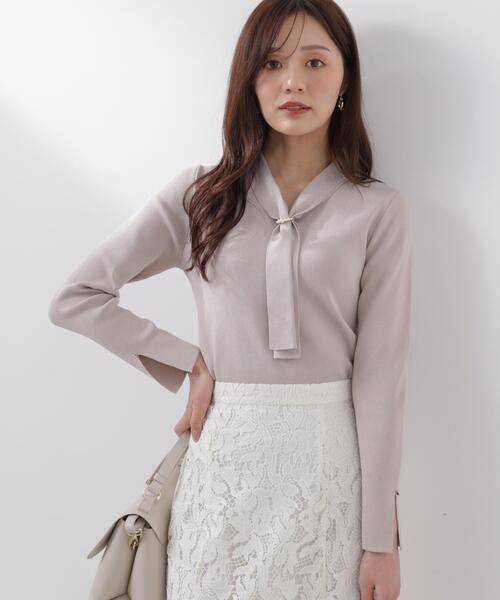 PROPORTION BODY DRESSING（プロポーションボディドレッシング）の「パールリングボウタイニット / 1216170214（ニット/セーター・レディース・ホワイト系その他/ピンク/グレー/ブルー・MEDIUM/SMALL）」の20枚目の写真