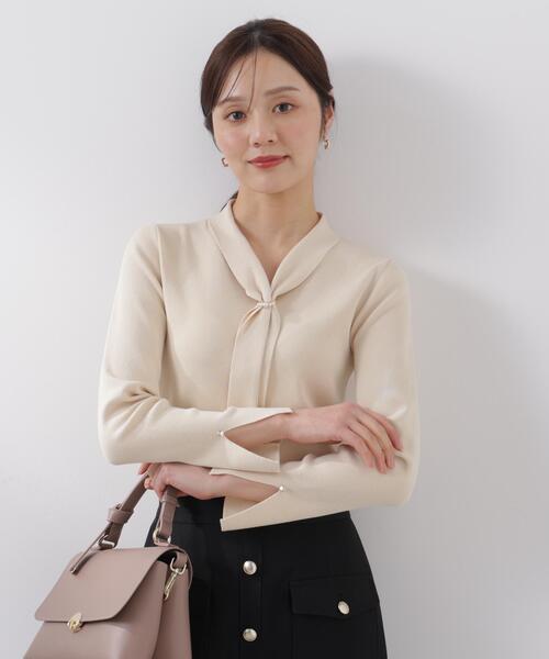 PROPORTION BODY DRESSING（プロポーションボディドレッシング）の「パールリングボウタイニット / 1216170214（ニット/セーター・レディース・ホワイト系その他/ピンク/グレー/ブルー・MEDIUM/SMALL）」の9枚目の写真