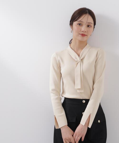 PROPORTION BODY DRESSING（プロポーションボディドレッシング）の「パールリングボウタイニット / 1216170214（ニット/セーター・レディース・ホワイト系その他/ピンク/グレー/ブルー・MEDIUM/SMALL）」の5枚目の写真