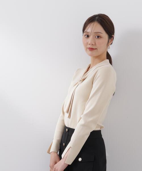 PROPORTION BODY DRESSING（プロポーションボディドレッシング）の「パールリングボウタイニット / 1216170214（ニット/セーター・レディース・ホワイト系その他/ピンク/グレー/ブルー・MEDIUM/SMALL）」の6枚目の写真