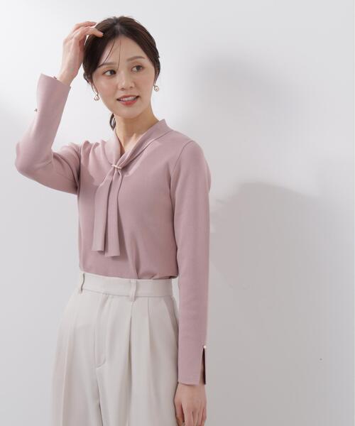 PROPORTION BODY DRESSING(プロポーションボディドレッシング)の「パールリングボウタイニット / 1216170214(ニット/セーター・レディース・ホワイト系その他/ピンク/グレー/ブルー・MEDIUM/SMALL)」の6枚目の写真