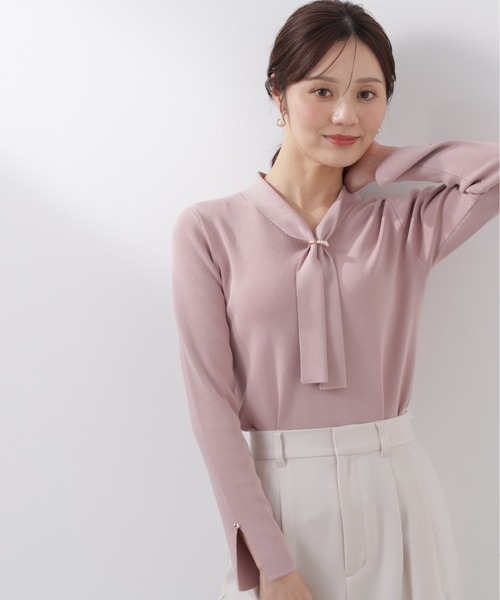 PROPORTION BODY DRESSING（プロポーションボディドレッシング）の「パールリングボウタイニット / 1216170214（ニット/セーター・レディース・ホワイト系その他/ピンク/グレー/ブルー・MEDIUM/SMALL）」の4枚目の写真