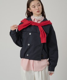 MUHET | stand collar double breasted short coat / スタンドカラーダブルブレストショートブルゾン(ブルゾン)