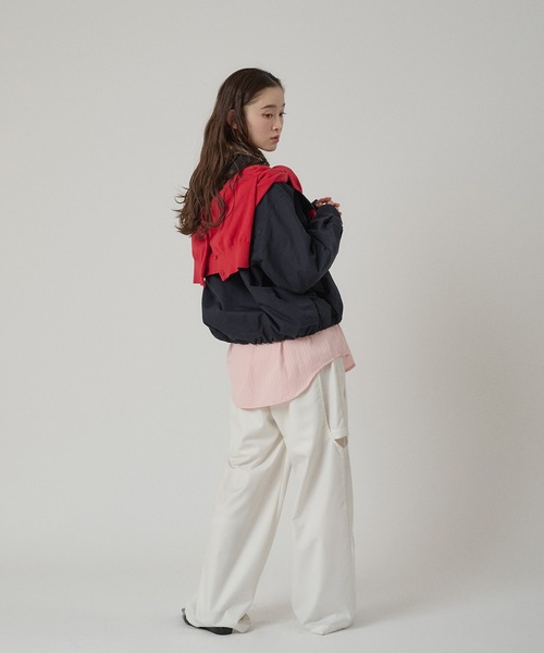 MUHET（ミュエータ）の「stand collar double breasted short coat / スタンドカラーダブルブレストショートブルゾン（ブルゾン・レディース・ベージュ/ネイビー・FREE）」の19枚目の写真