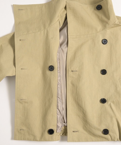 stand collar double breasted short coat / スタンドカラーダブル