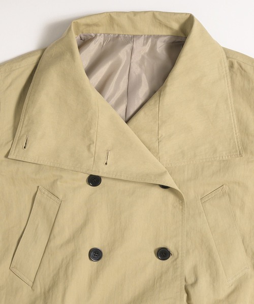 MUHET（ミュエータ）の「stand collar double breasted short coat / スタンドカラーダブルブレストショートブルゾン（ブルゾン・レディース・ベージュ/ネイビー・FREE）」の21枚目の写真