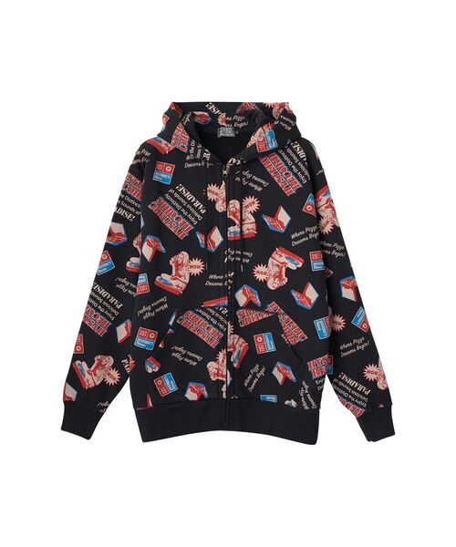 HYSTERIC GLAMOUR（ヒステリックグラマー）の「HYSTERIC RECORDS柄 パーカー（パーカー・メンズ・グレー系その他/ブラック系その他/ブルー系その他・SMALL/MEDIUM/LARGE/X-LARGE）」の2枚目の写真