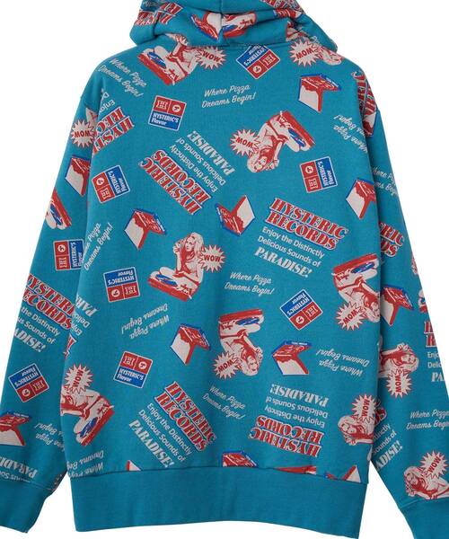 HYSTERIC GLAMOUR（ヒステリックグラマー）の「HYSTERIC RECORDS柄 パーカー（パーカー・メンズ・グレー系その他/ブラック系その他/ブルー系その他・SMALL/MEDIUM/LARGE/X-LARGE）」の5枚目の写真