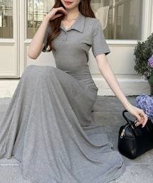 Ada.（エイダ）の「ウエストシェイプ ポロ フレア ワンピース（ワンピース）」