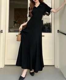 Ada.（エイダ）の「ウエストシェイプ ポロ フレア ワンピース（ワンピース）」