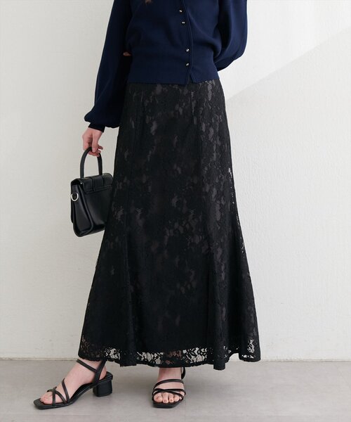 natural couture(ナチュラルクチュール)の「着丈変えられるレースマーメイドスカート(スカート・レディース・ミント/オフホワイト/ブラック/ピンクベージュ・FREE)」の11枚目の写真