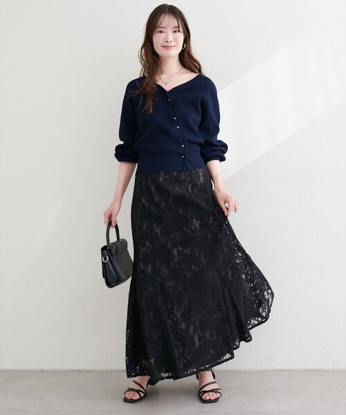 natural couture(ナチュラルクチュール)の「着丈変えられるレースマーメイドスカート(スカート・レディース・ミント/オフホワイト/ブラック/ピンクベージュ・FREE)」の15枚目の写真