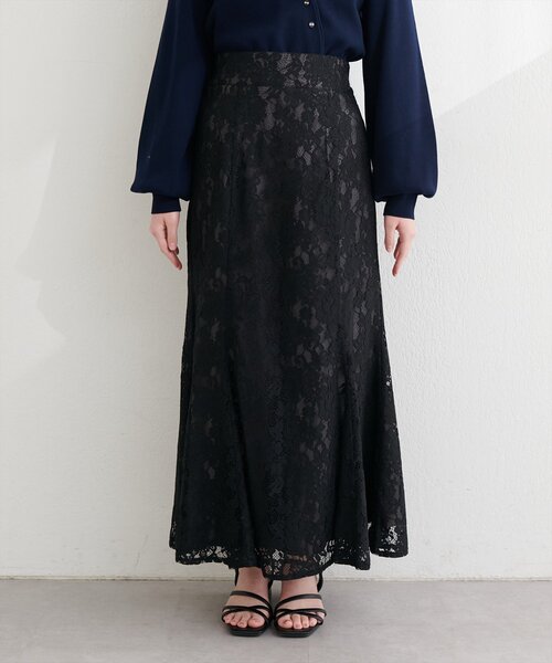 natural couture(ナチュラルクチュール)の「着丈変えられるレースマーメイドスカート(スカート・レディース・ミント/オフホワイト/ブラック/ピンクベージュ・FREE)」の16枚目の写真