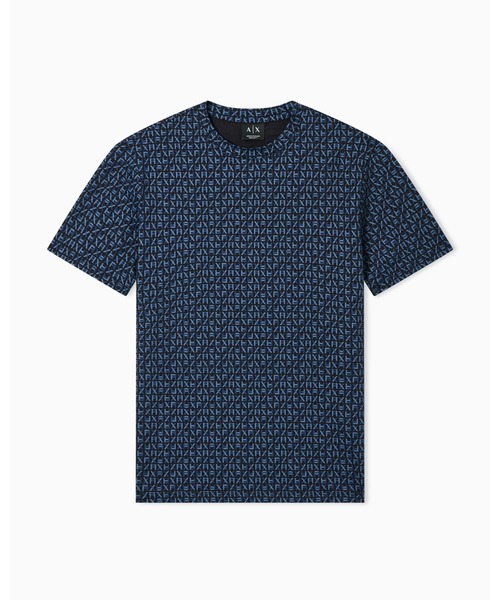 ARMANI EXCHANGE(アルマーニエクスチェンジ)の「【A|X アルマーニ エクスチェンジ】オールオーバースクエアロゴ 半袖クルーネックTシャツ/REGULAR(Tシャツ/カットソー・メンズ・ネイビー/アイボリー・X-LARGE/SMALL/MEDIUM/LARGE/XX-LARGE/X-SMALL)」の6枚目の写真