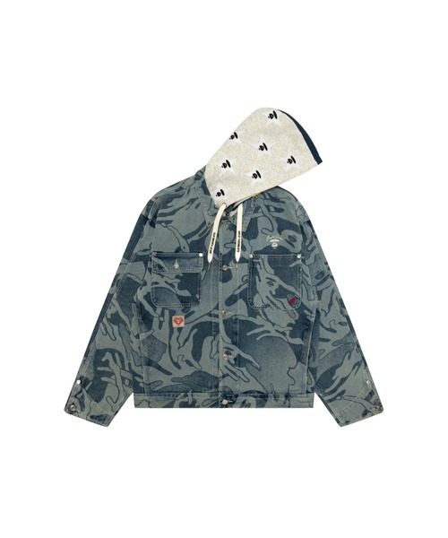 AAPE HOODIE DENIM JACKET(detachable)