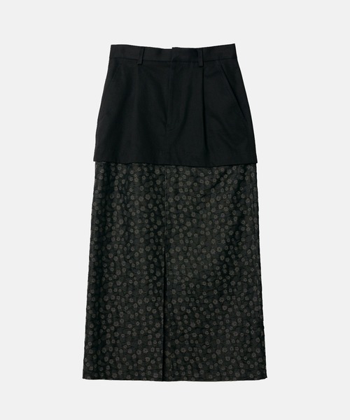 IRENENNE(アイレネ)の「フローラルジャカードレイヤードスカート / Floral Jacquard Layered Skirt(スカート・レディース・ブラック・38/36/34)」の7枚目の写真