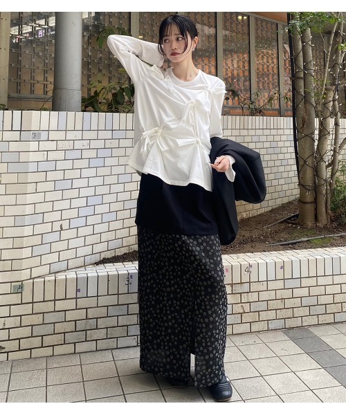 IRENENNE(アイレネ)の「フローラルジャカードレイヤードスカート / Floral Jacquard Layered Skirt(スカート・レディース・ブラック・38/36/34)」の10枚目の写真