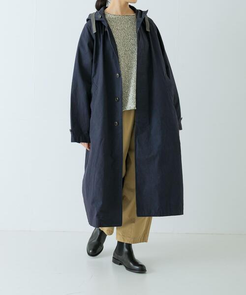 かぐれ（カグレ）の「コットンフードラグランコート（その他アウター・レディース・ネイビー/アイボリー・FREE）」の2枚目の写真