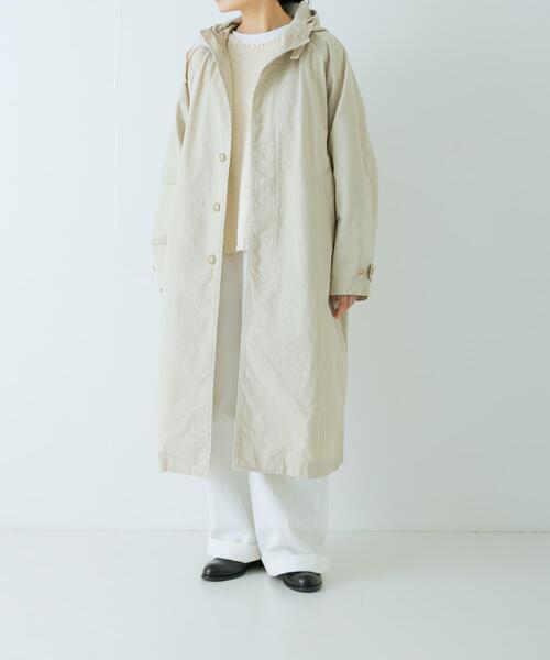 かぐれ（カグレ）の「コットンフードラグランコート（その他アウター・レディース・ネイビー/アイボリー・FREE）」の3枚目の写真