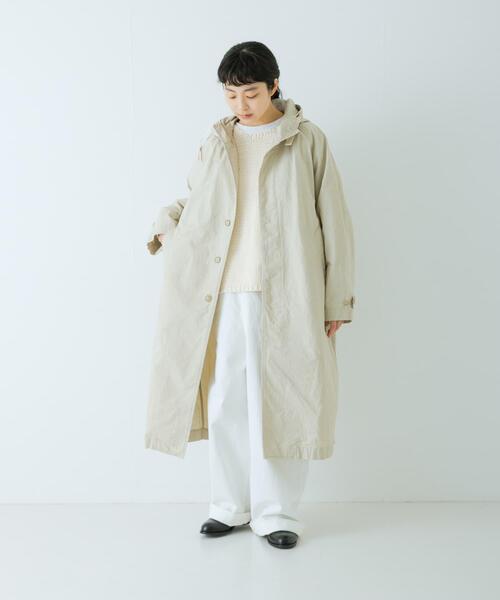 かぐれ（カグレ）の「コットンフードラグランコート（その他アウター・レディース・ネイビー/アイボリー・FREE）」の5枚目の写真