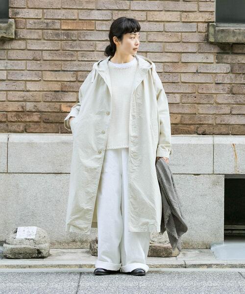 かぐれ（カグレ）の「コットンフードラグランコート（その他アウター・レディース・ネイビー/アイボリー・FREE）」の8枚目の写真