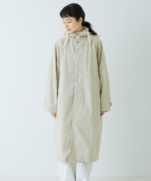 かぐれ（カグレ）の「コットンフードラグランコート（その他アウター・レディース・ネイビー/アイボリー・FREE）」の9枚目の写真