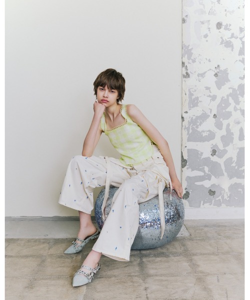 FURFUR（ファーファー）の「ギンガムジャガードプルオーバー（ニット/セーター・レディース・ライム/サックスブルー/ブラック・F）」の12枚目の写真