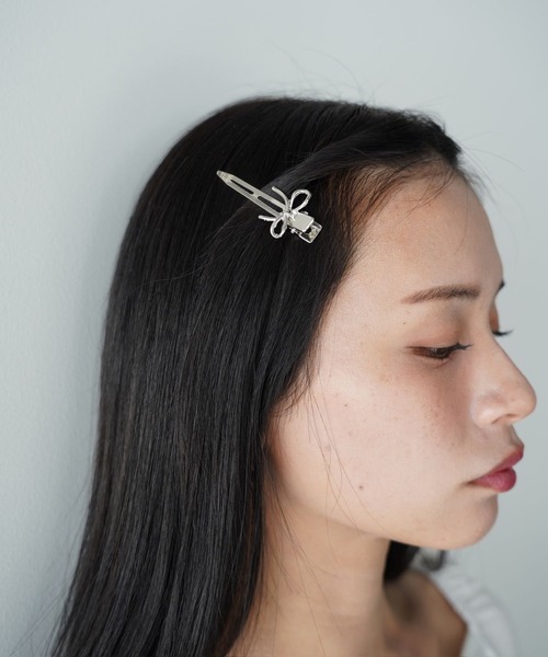 SANSeLF(サンセルフ)の「【SANSeLF】リボンモチーフヘアクリップ saa26s024(ヘアピン・レディース・シルバー・FREE)」の3枚目の写真