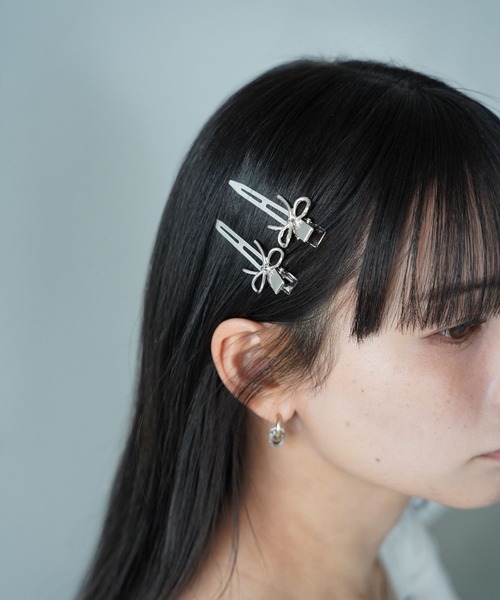 SANSeLF(サンセルフ)の「【SANSeLF】リボンモチーフヘアクリップ saa26s024(ヘアピン・レディース・シルバー・FREE)」の5枚目の写真