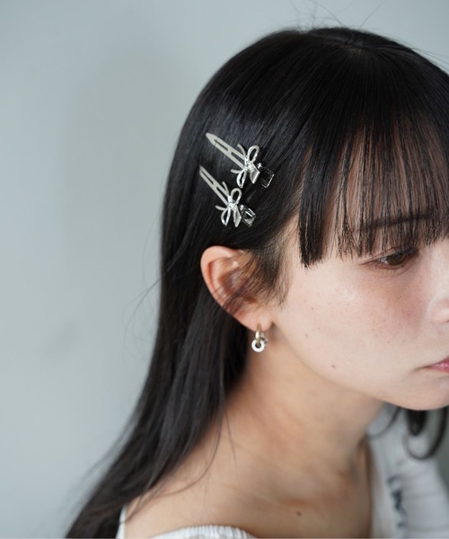 SANSeLF(サンセルフ)の「【SANSeLF】リボンモチーフヘアクリップ saa26s024(ヘアピン・レディース・シルバー・FREE)」の4枚目の写真