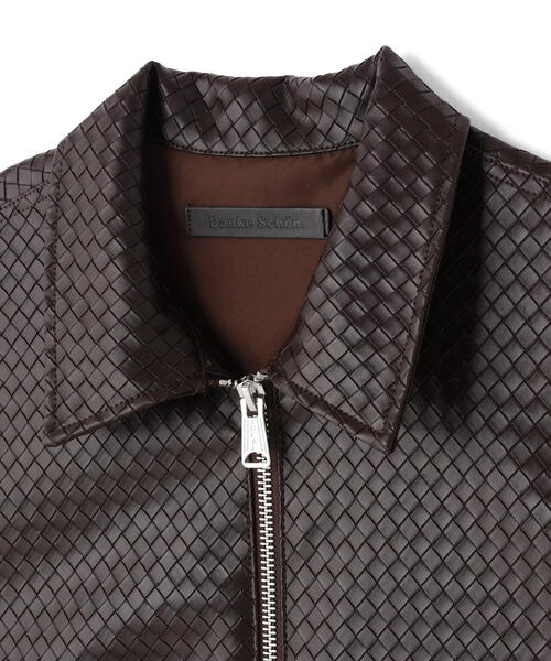 DANKE SCHON（ダンケシェーン）の「DankeSchon/ダンケシェーン/WOVEN FAUX LEATHER BLOUSON（その他アウター・レディース・ブラウン/ブラック・L/M）」の4枚目の写真