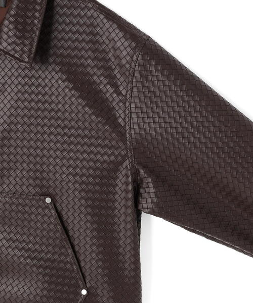 DANKE SCHON（ダンケシェーン）の「DankeSchon/ダンケシェーン/WOVEN FAUX LEATHER BLOUSON（その他アウター・レディース・ブラウン/ブラック・L/M）」の5枚目の写真