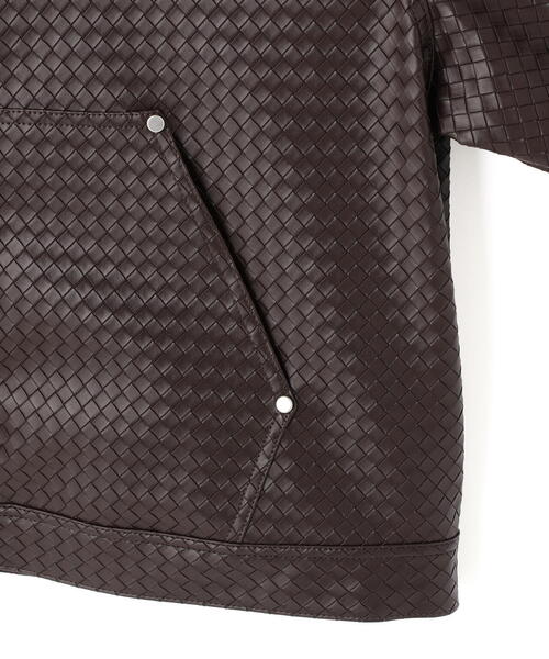 DANKE SCHON（ダンケシェーン）の「DankeSchon/ダンケシェーン/WOVEN FAUX LEATHER BLOUSON（その他アウター・レディース・ブラウン/ブラック・L/M）」の7枚目の写真