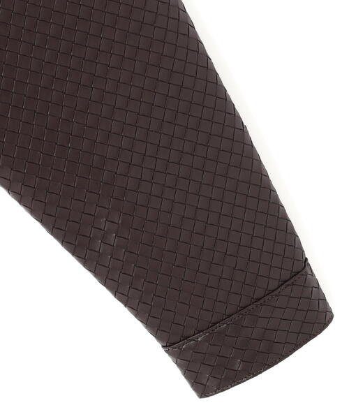 DANKE SCHON（ダンケシェーン）の「DankeSchon/ダンケシェーン/WOVEN FAUX LEATHER BLOUSON（その他アウター・レディース・ブラウン/ブラック・L/M）」の8枚目の写真